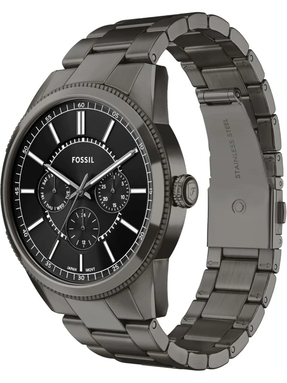 Men's Gunmetal/Black Pearson Multifunction Stainless Steel Case Wrist Watch